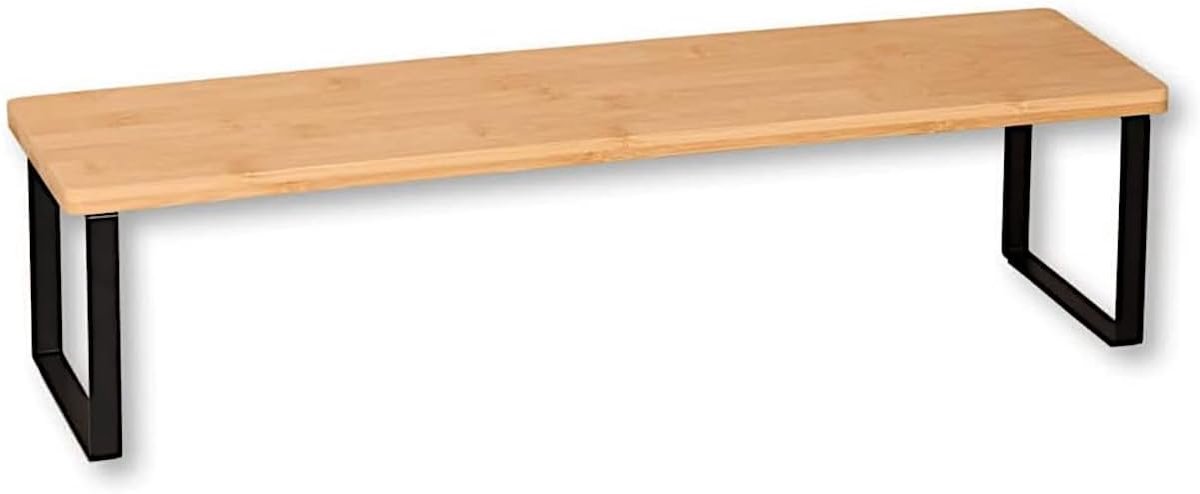 Keukenplank van Bamboe en Metaal - 55 x 13,5 x 15 cm - Bruin en Zwart