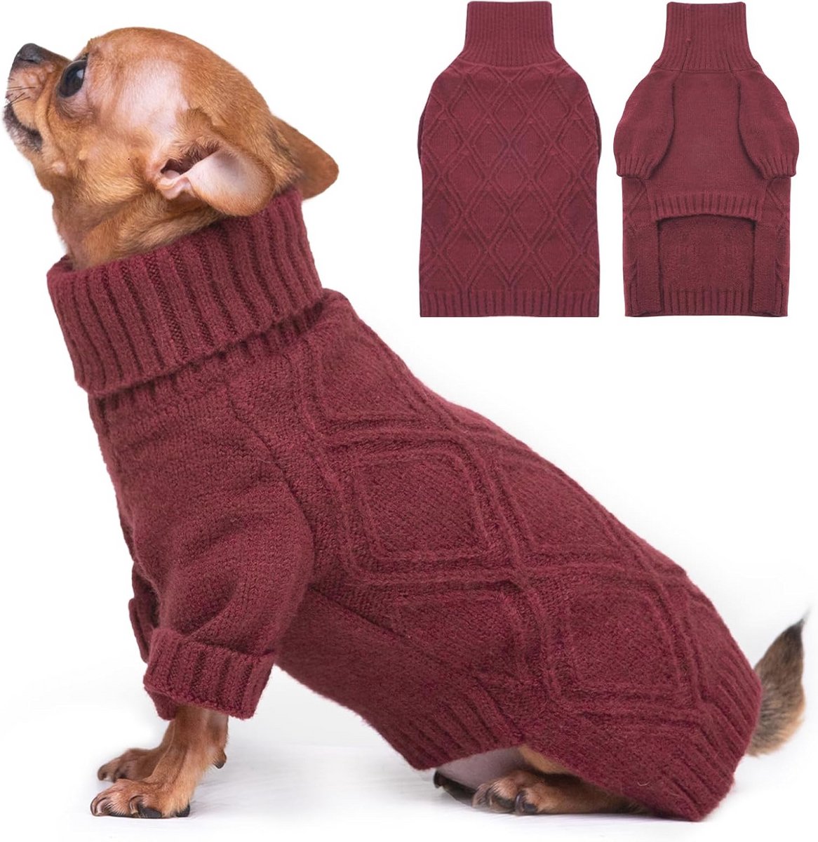 Warme fleece hondentrui met rolkraag voor kleine honden - comfortabele en zachte pullover