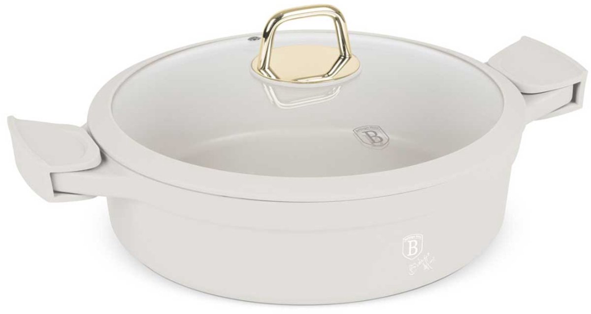 PLATTE TITANIUM POT MET DEKSEL 28CM BERLINGER HAUS BH-7785 SAHARA