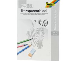 Transparant papier overtrekpapier Folia A4 blok á 25vel