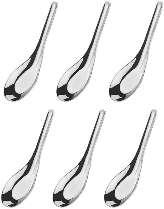 Set van 6 Lepels - 20 cm Soeplepels van Hoogwaardig RVS - Grote