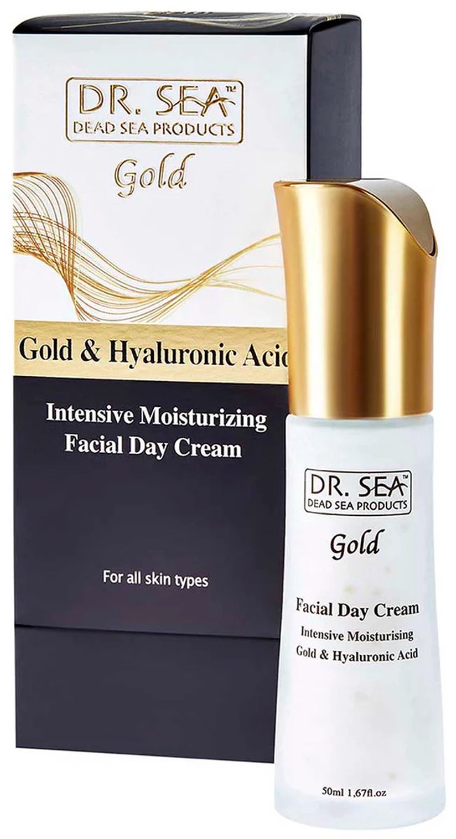 Dr. Sea Intensief Hydraterende Dagcrème – Met Goud & Hyaluronzuur – natuurlijke huidverzorging - 50 ml