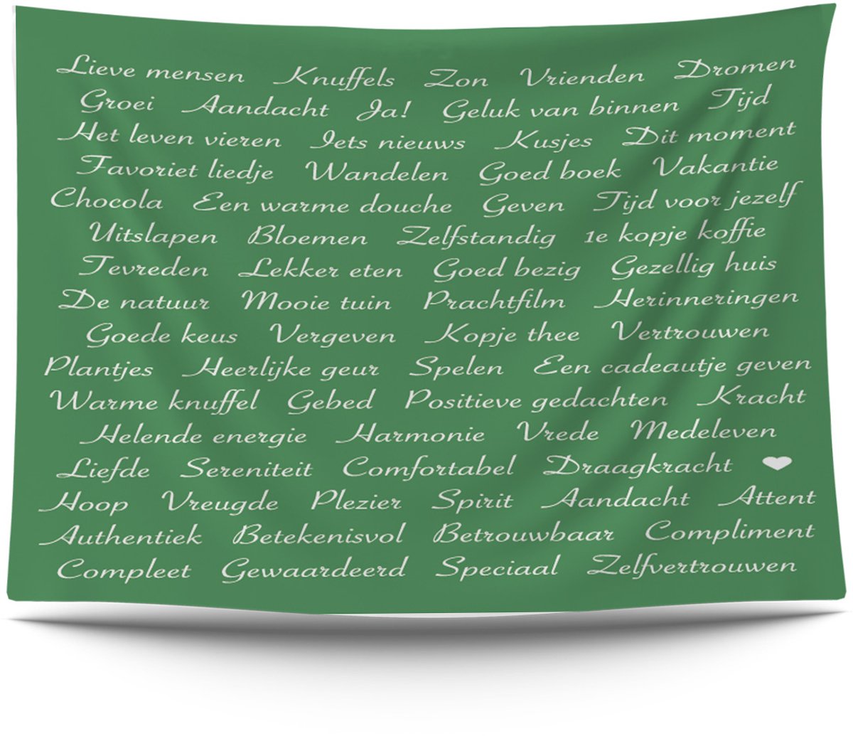 Ulticool Wandkleed 200x150 cm – Positieve Gedachten Manifesteren – Met Bevestigingspinnen - voor Binnen / Buiten - Tuinposter Wandtapijt Tuintapijt Affirmatiekaarten Inspiratiekaarten Tekst Zen - Pakket - voor Moeders