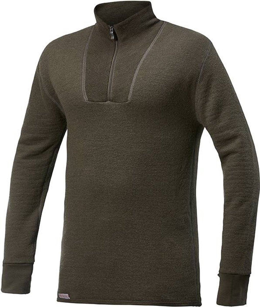 Woolpower Merino Base Layer Zip Turtleneck 200 - Pine Green
