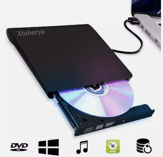 CD-ROM Speler Externe Dvd Usb 2.0 DVD-ROM Drivecd Rw Optische Drive Recorder Draagbare Voor Macbook Laptop Computer Pc Windows 7/8 zwart van Xtabarya — afbeelding 4