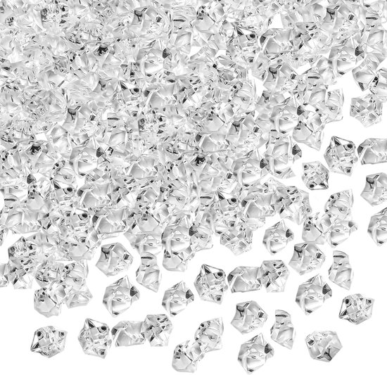 Belle Vous Lot de 1000 Faux Diamants Glace en Acrylique Transparent - Cristaux Broyés 12-14 mm - Décorations Diamond pour Table de Mariage, Remplissage de Vase , Présentoir de Décoration Home , Shower Nuptiale & Confettis de Fête