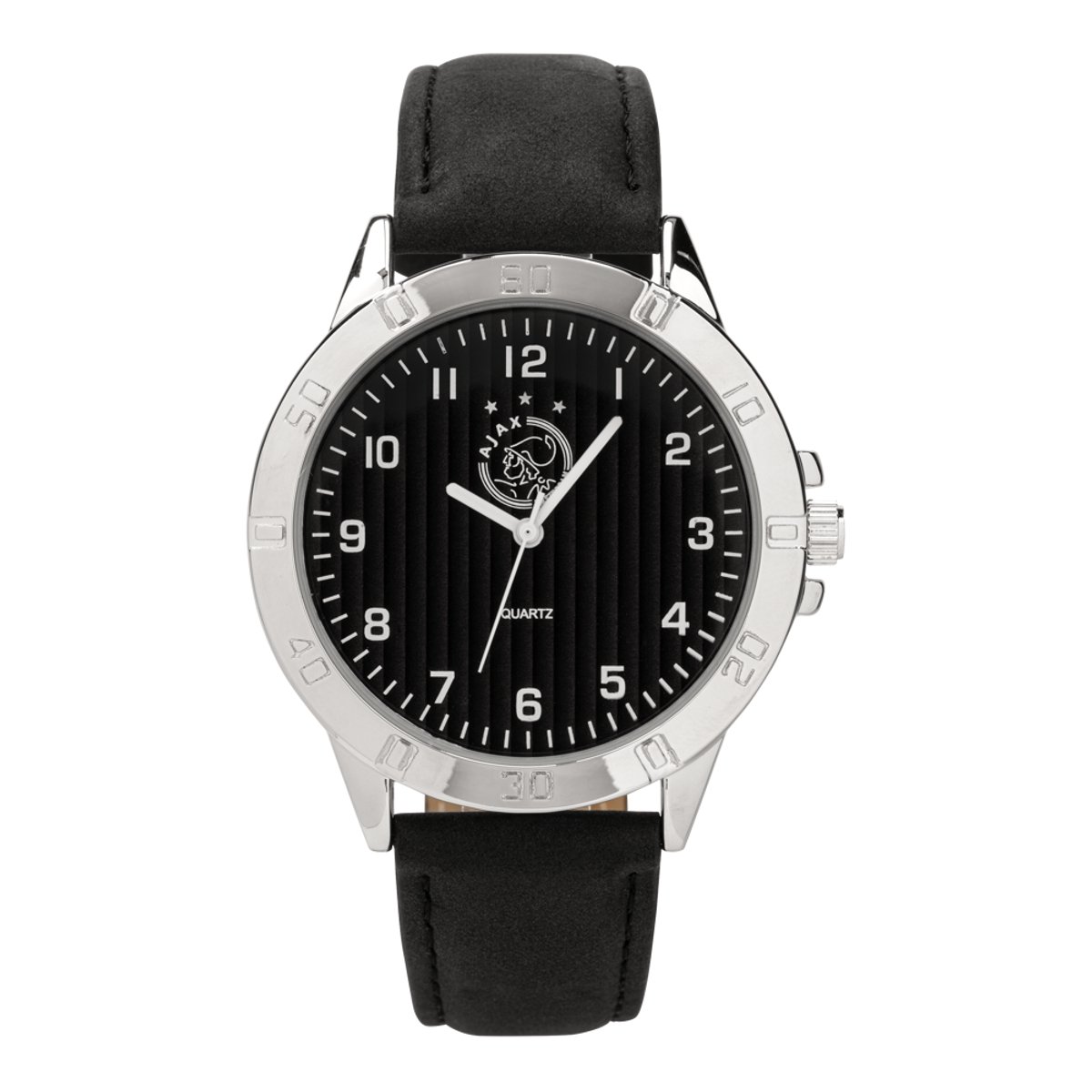 Ajax-horloge heren zwart zilver