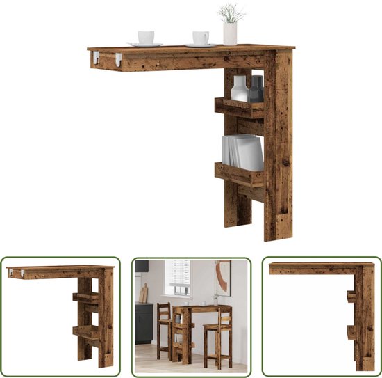 vidaXL Bartafel 102x45x103,5 cm Gerookt Eiken vidaXL Bartafel 102x45x103,5 cm Gerookt Eiken