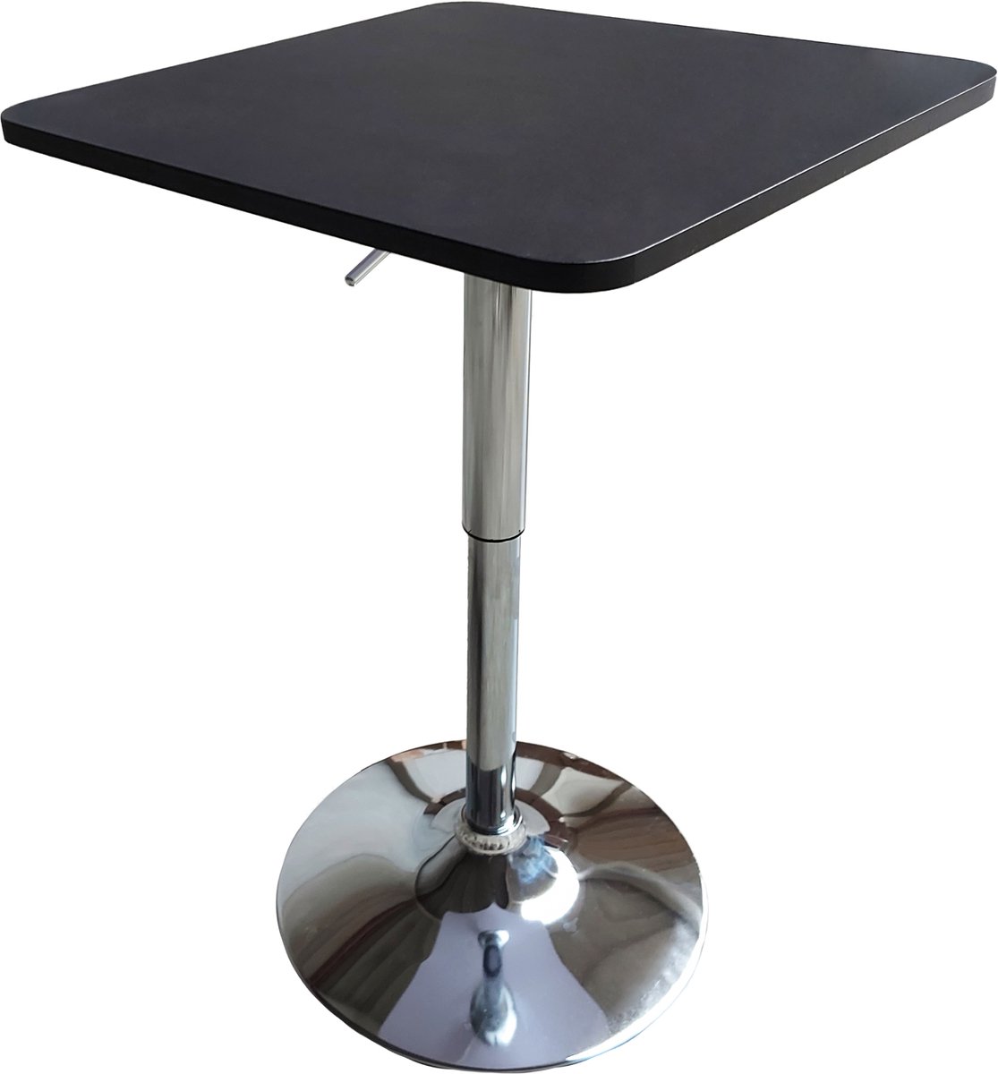 LUKE zwart en chroom vierkante bartafel
