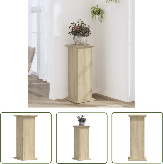 vidaXL Plantenstandaard 33x33x80 cm bewerkt hout grijs