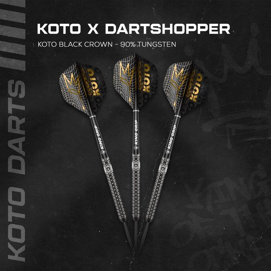 KOTO - Black Crown - 90% Darts - 24 Gram - Dartpijlen - Zwart & Zilver van Merkloos — afbeelding 2