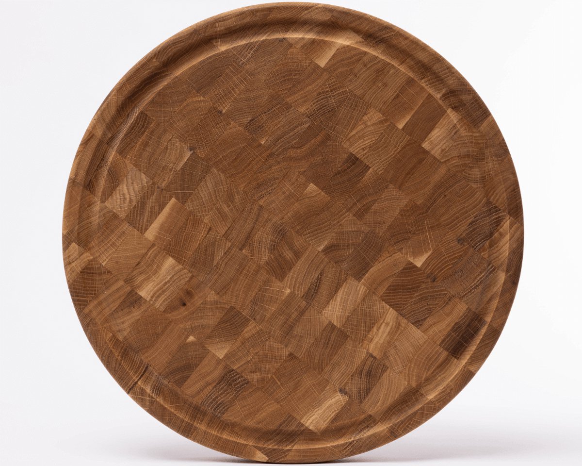 End-Grain Cutting Board - WOODSTONE - Round - Oak - Ø42 cm