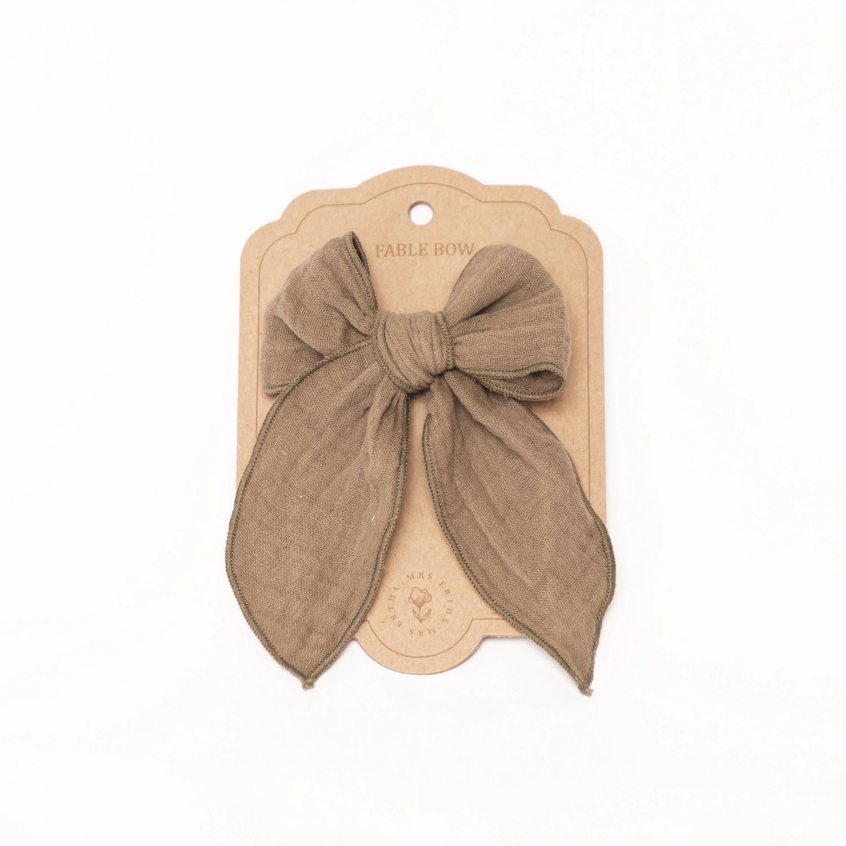 Mrs Ertha Fable haarclip met strik - Olive