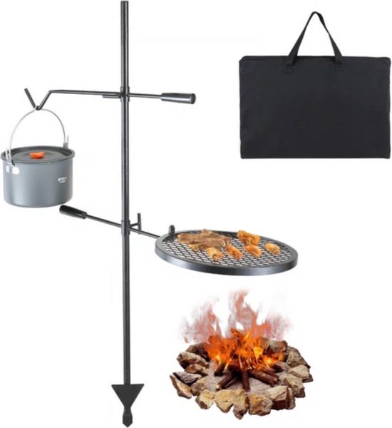 Roterende Grill - BBQ Grillwagen accesoires - Dubbellaags Kookrooster Grillrek 6 kg - Grill rooster van Merkloos — afbeelding 4