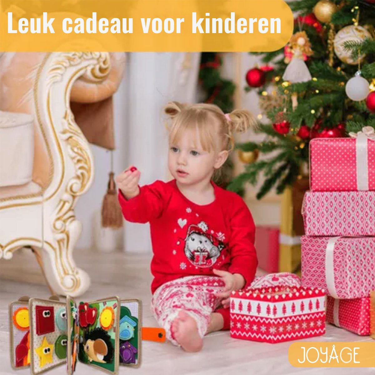 Joyage Busy Board Boek - Montessori activeitenboek voor onderweg in de auto - Busy book - Sensorisch speelgoed 3 jaar montessori speelgoed - Meisjes speelgoed jongens speelgoed peuter speelgoed 2 jaar - Kinderspeelgoed 1 jaar 3 jaar Activiteitenbord — afbeelding 5