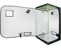 Kweektent in huis - 100 x 100 x 200 cm - Growtent Binnen - Growbox om Planten te Kweken - planten kweken - Zwart&Groen - 2-in-1 Kweekkast - Planten Dark Room - Greenhouse - Waterdicht