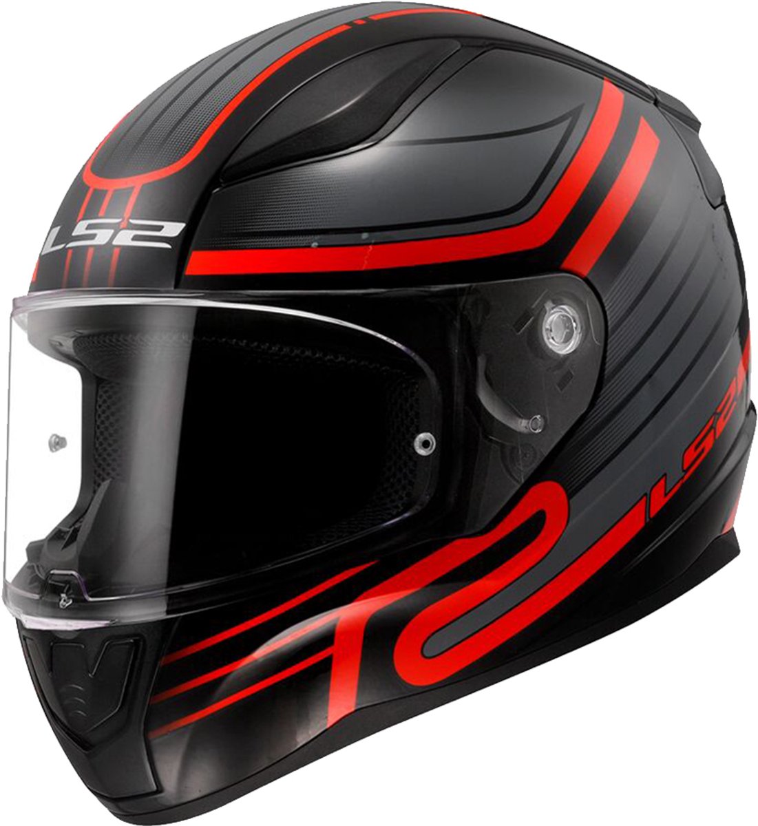 LS2 Helm Rapid II Circuit FF353 zwart / rood maat XL