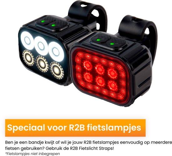 R2B Fietslicht Straps - Set van 2 bandjes geschikt voor de oplaadbare fietslampjes van R2B — afbeelding 3
