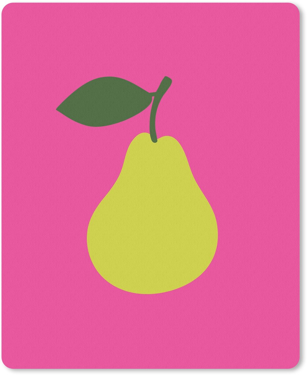 Muismat 19x23 cm - Mousepad Illustratie - Fruit - Peer - Groen - Muismatten