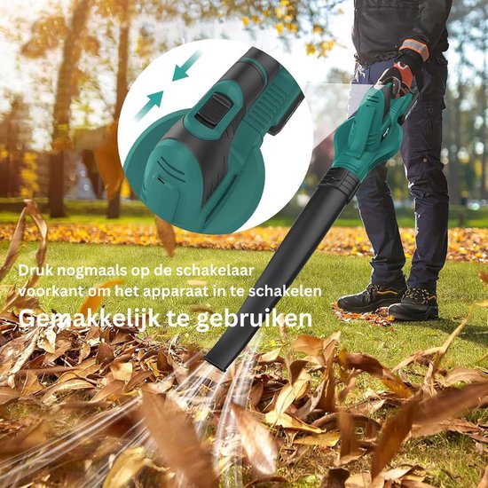 CRLYN® Bladblazers met Accu - Bladzuiger - Zwart en Groen van Merkloos	 — afbeelding 3