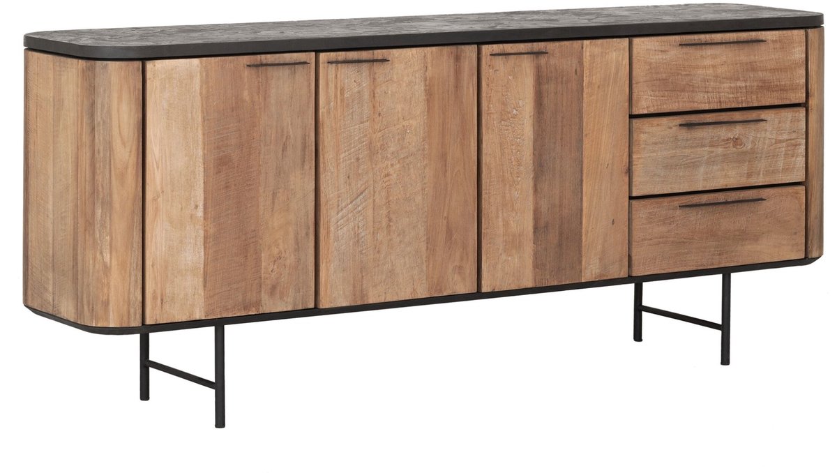 DTP Home Dresser Soho, 3 doors, 3 drawers,85x200x45 cm, recycled teakwood and mortex