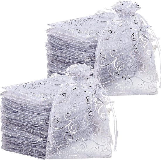 Organza zakjes 10 x 15 cm Licht blauw - alles voor bedankjes