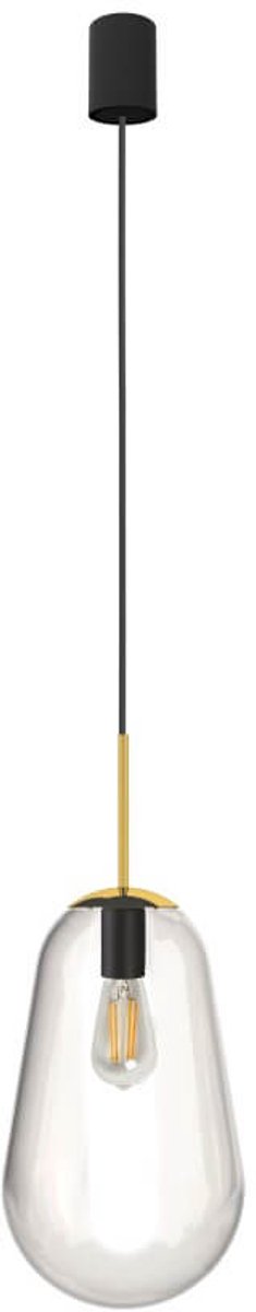 Lyora Glazen hanglamp Pear Medium Ø 22cm goud met helder glas - 8672