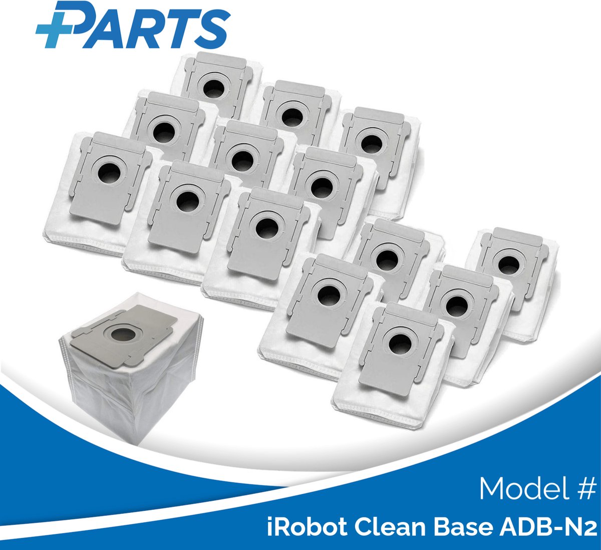 iRobot Clean Base ADB-N2 Stofzakken (15 Stuks, Plus.Parts® alternatief voor 4626194 / 4640235)