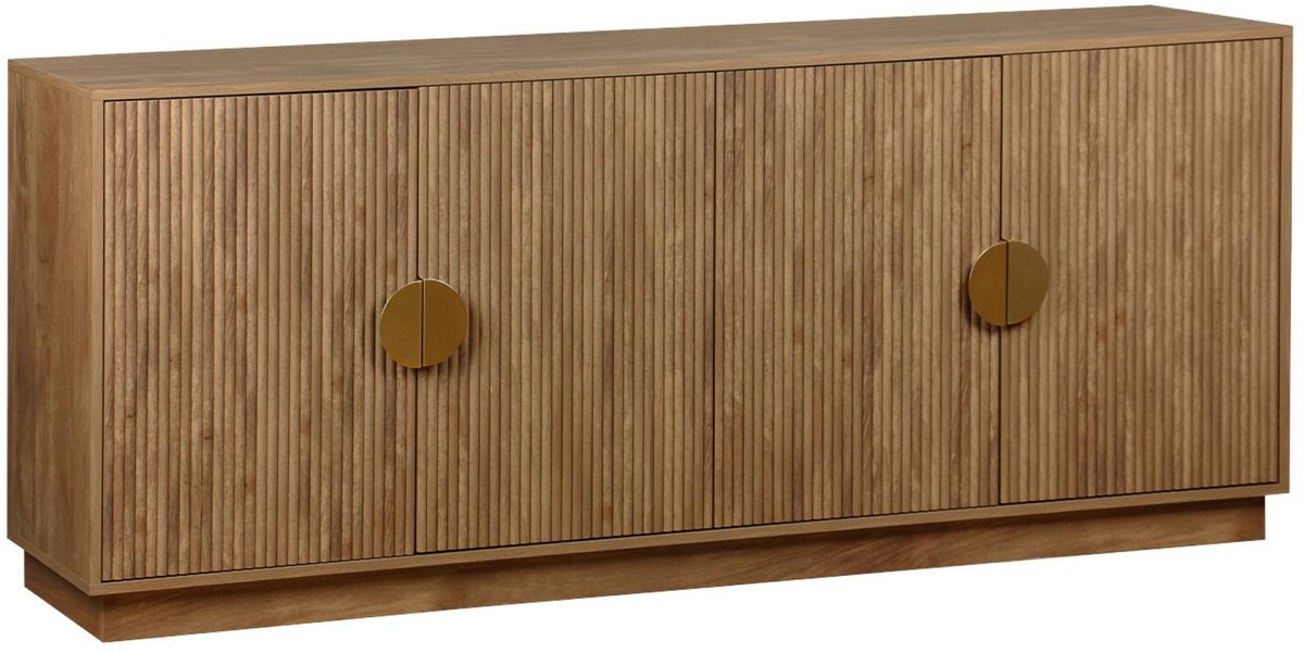 sweeek Dressoir 4 deuren gegroefd mangohouteffect 180cm - celian Mangohout effect