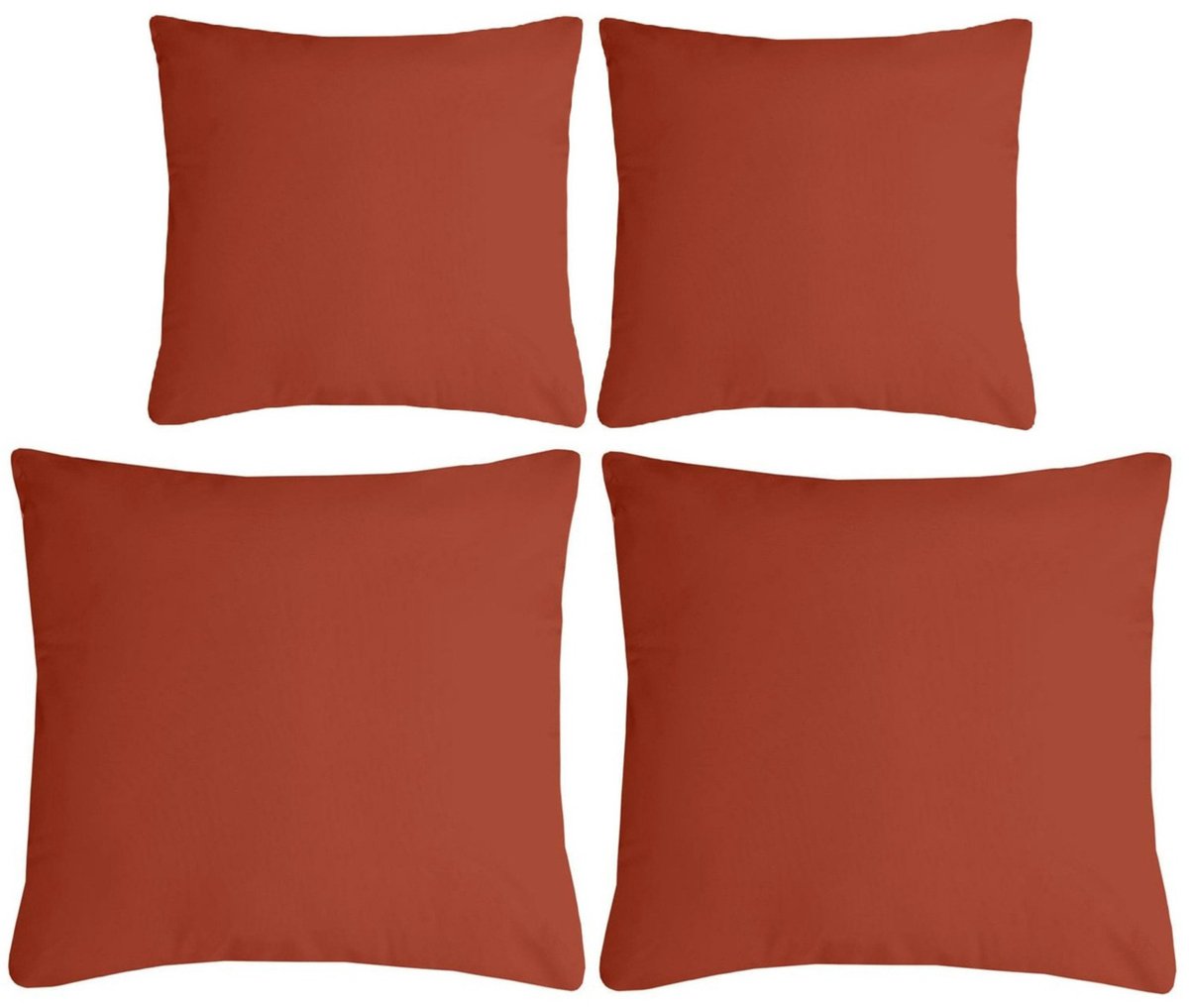 Stof Textile sierkussen Nelson - set 4x - terracotta - 2 formaten - bank kussens - polyester
