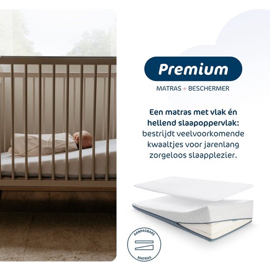 AeroSleep® Premium 2-in-1 matraspakket: Babymatras + 3D matrasbeschermer - 120 x 60 cm