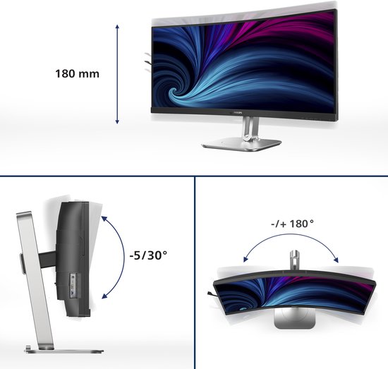 Philips 5000 series 34B2U5600C/00 écran d'ordinateur 86,4 cm (34") 3440 x 1440 pixels Dual QHD LCD Grijs