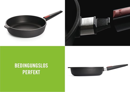 Re Cook Antiaanbakpan pan pan en saute pan set, marmeren collectie gesmeed aluminium kookgerei met glazen deksel, roestvrij stalen bottom, 3 stuk