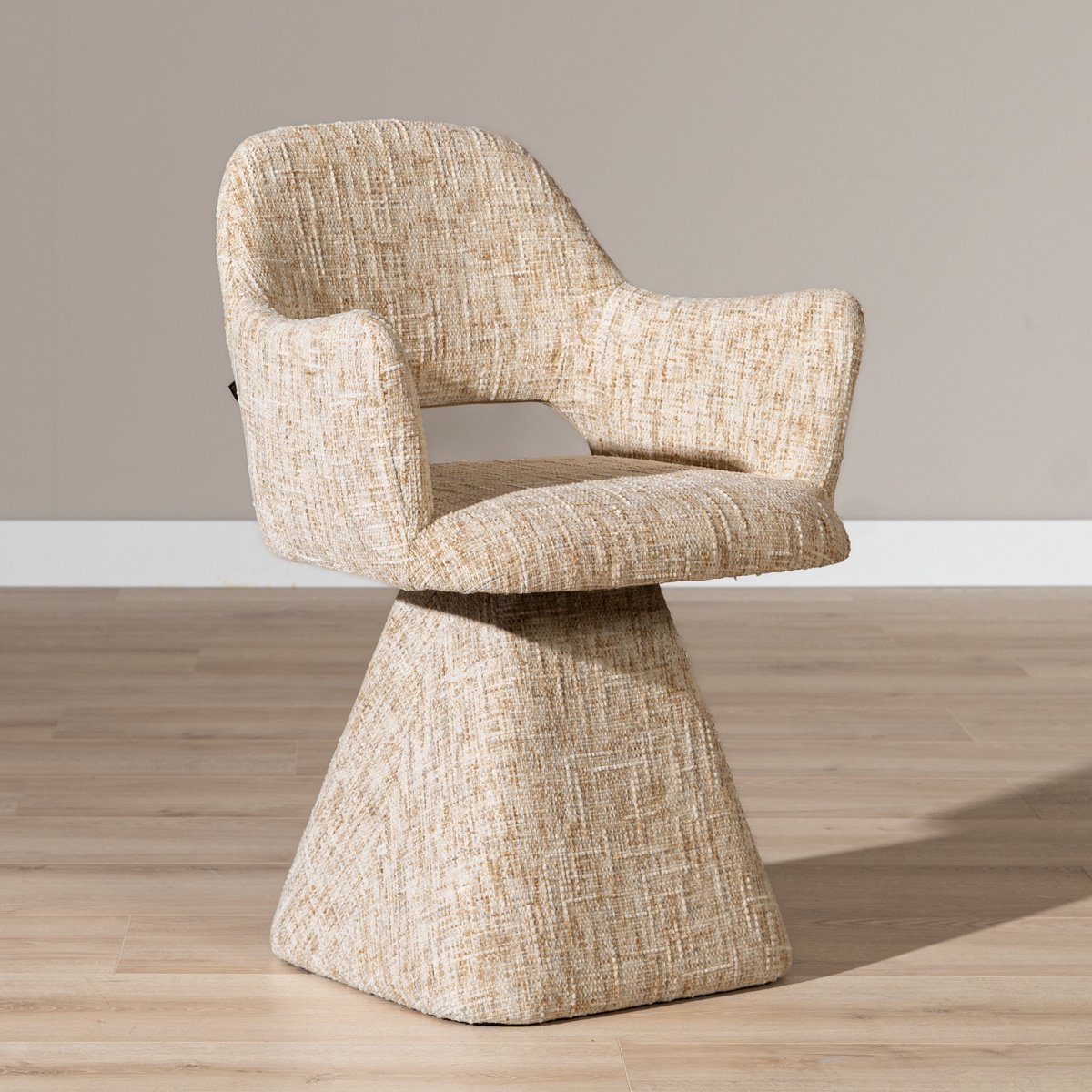 Bronx71 Eetkamerstoel Josh draaibaar chenille beige - stoel