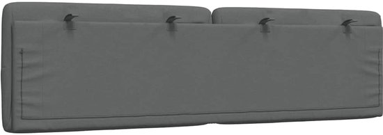 vidaXL - Coussin tête de lit - 180 - cm - tissu - gris foncé