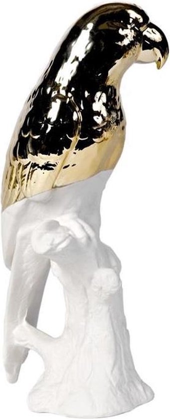 Pols Potten - Statue parrot white, gold dip