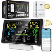 Bol.com MostEssential Weerstation Wifi Edition - Draadloos Weerstation met Buitensensor - Hygrometer - Binnen en Buiten - 150 Me... aanbieding
