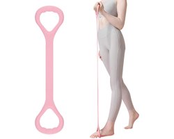 1 stuk - figure 8 weerstandsband - rekbanden voor oefeningen - elastisch fitnesstouw - elastische touw rekbanden - draagbaar rekband voor oefeningen voor arm, rug, borst en schouder (roze)