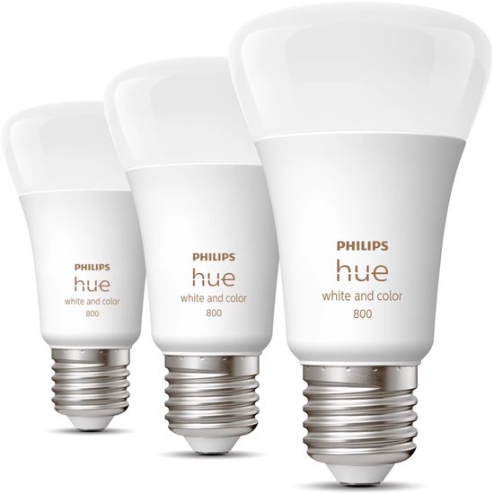 Philips Hue White & Color Ambiance E27 lamp - 3-pack - 800L | bol
