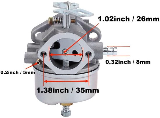 Geschikt voor Gloednieuwe carburateur voor grasmaaiers, soepel lopende carburateur, geschikt voor Tecumseh 632370, 632110, 632334, 632536, 640105, 632334A en 632370A van Merkloos	 — afbeelding 2