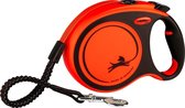 Flexi Rollijn Xtreme Tape - Hondenriem - L - 8 meter - Oranje Zwart - Grote en Actieve Honden