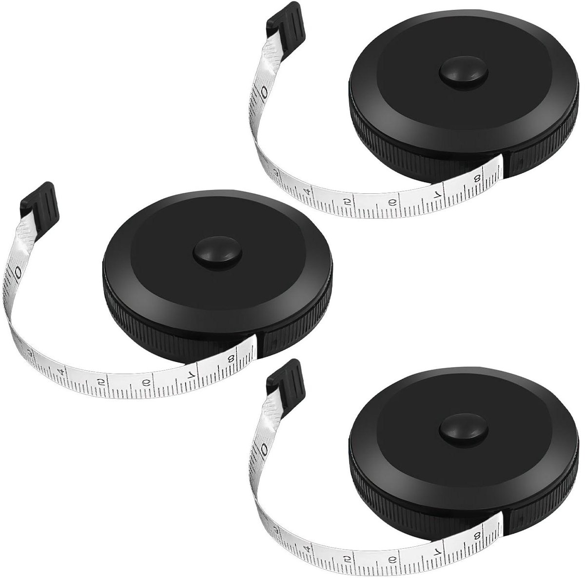 3 stuks intrekbare meetlinten - 15 m / 60 inch zachte stof dubbelzijdig naaien voor lichaam op maat en kleding