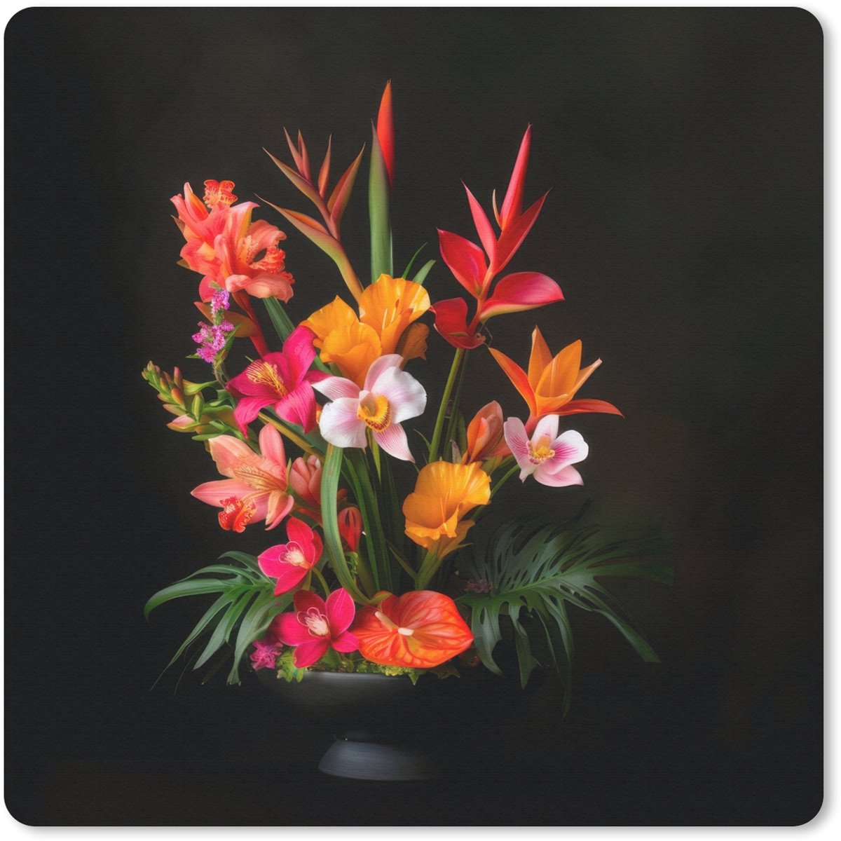 Muismat 20x20 cm - Mousepad Boeket - Bloemen - Exotisch - Muismatten