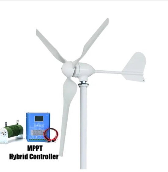 Foto: Windturbine windmolen windturbine generator windenergie 2000w 24v met lcd hybride regeling 3 messen stille en effici nte energieoplossing kleine voor thuisgebruik en off grid systemen