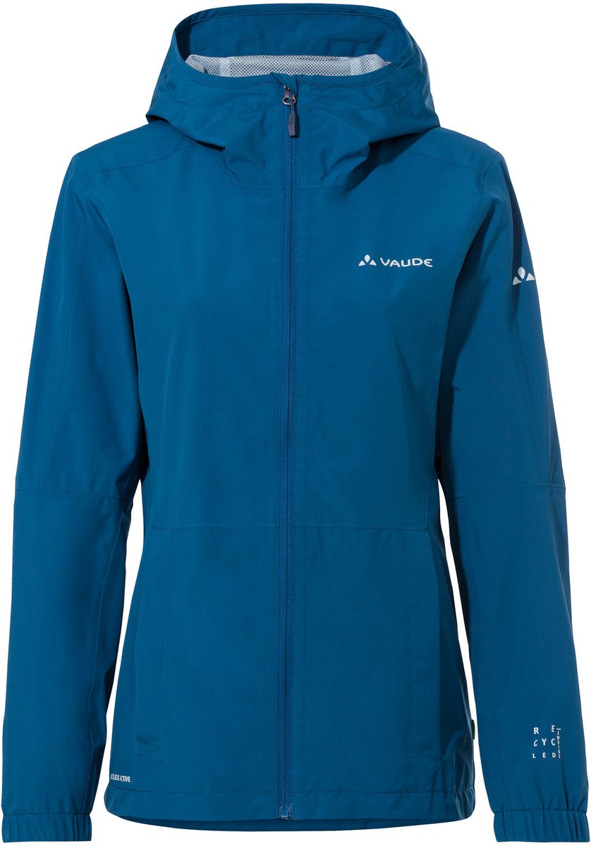 VAUDE Women’s Neyland Jacket Jas Regenjas outdoorJas Regenjas met kap Hardshell Jas Regenjas waterdicht Dames Outdoorjas Blauw
