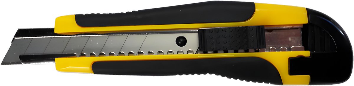 2 x EXXO #54420 - Ergonomisch Stanleymesje - 18mm - Rubberen grip - 2 reservemesjes - 2 stuk