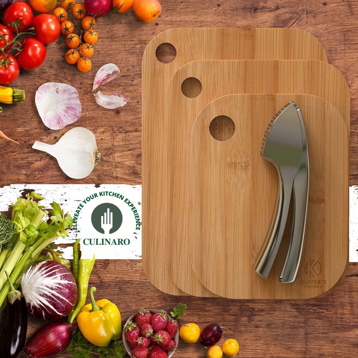 Culinaro® Premium Knoflookpers - Gemberpers - Makkelijk te Gebruiken & te Wassen - Vaatwasser bestendig - Zilver — afbeelding 2