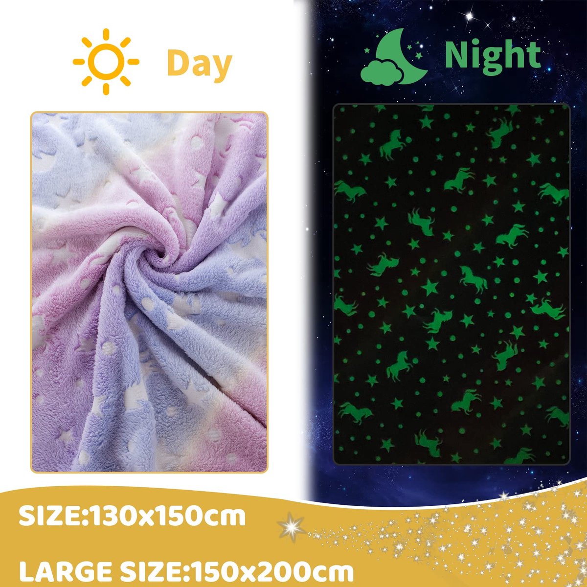 Ibenzoa® Zachte en Lichtgevende Eenhoorn Dekken - 150 x 200 cm