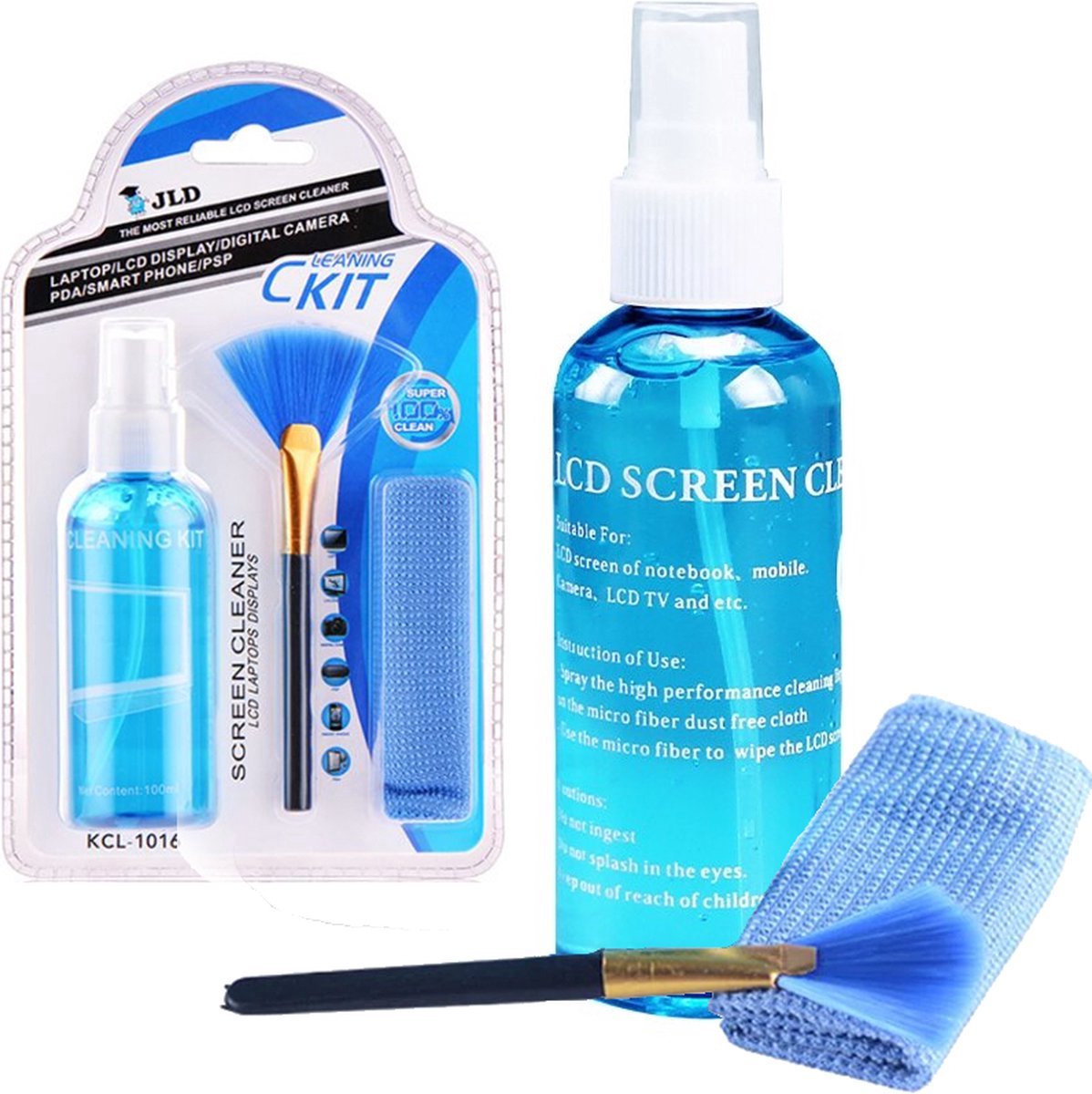 Framehack Schermreiniger - Screen cleaner - Telefoon - Beeldscherm - Camera - Bril - Toetsenbord - Beeldscherm reiniger - Keyboard cleaner - Microvezeldoekjes - Desinfectie spray - Spray - Set - 100ml