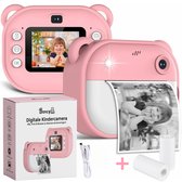 Boncy® Digitale Kindercamera met Foto Printer - Instant Print Kinder Camera - Fototoestel voor Kinderen Jongens & Meisjes - Digitaal Kindercamera's Speelgoed - Fotoprinter Speelgoedcamera Pocket Printer Roze